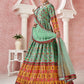 Designer Gown Silk Green Digital Print Gown