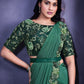 Contemporary Lycra Green Embroidered Saree
