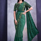 Contemporary Lycra Green Embroidered Saree