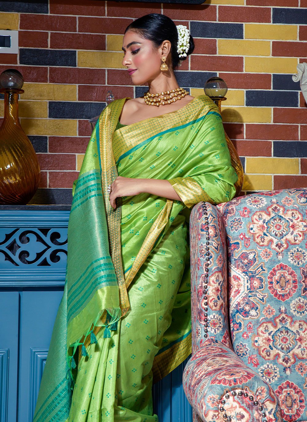 Classic Silk Green Woven Saree