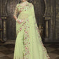 Classic Tissue Green Embroidered Saree