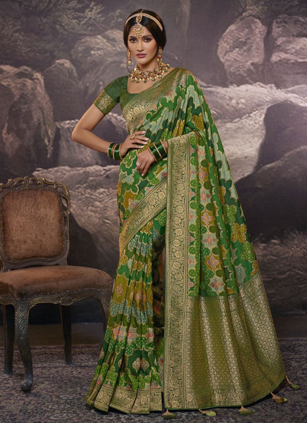 Classic Viscose Green Weaving Saree