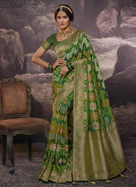 Classic Viscose Green Weaving Saree