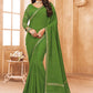 Contemporary Cotton Viscose Green Patch Border Saree