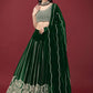 Lehenga Choli Faux Georgette Green Embroidered Lehenga Choli