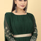 Gown Georgette Green Embroidered Gown