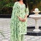 Salwar Suit Linen Green Embroidered Salwar Kameez