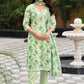 Salwar Suit Linen Green Embroidered Salwar Kameez