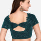 Designer Blouse Net Green Sequins Blouse