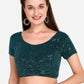 Designer Blouse Net Green Sequins Blouse