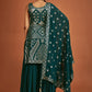 Straight Salwar Suit Georgette Green Sequins Salwar Kameez