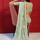Trendy Saree Georgette Green Embroidered Saree