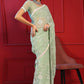 Trendy Saree Georgette Green Embroidered Saree