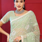 Trendy Saree Georgette Green Embroidered Saree