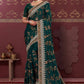 Trendy Saree Silk Blend Green Embroidered Saree