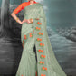 Classic Silk Tissue Green Embroidered Saree