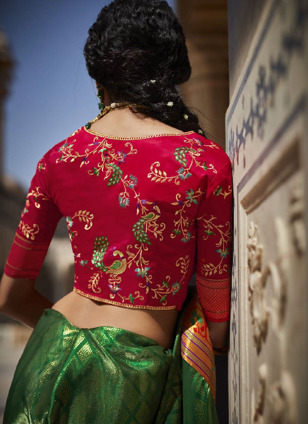 Classic Silk Green Weaving Saree