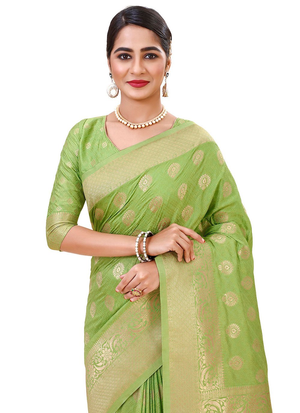 Classic Silk Green Weaving Saree