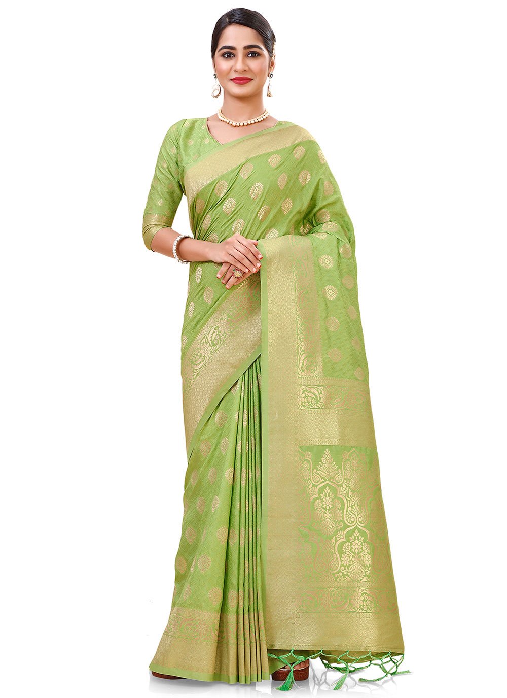 Classic Silk Green Weaving Saree