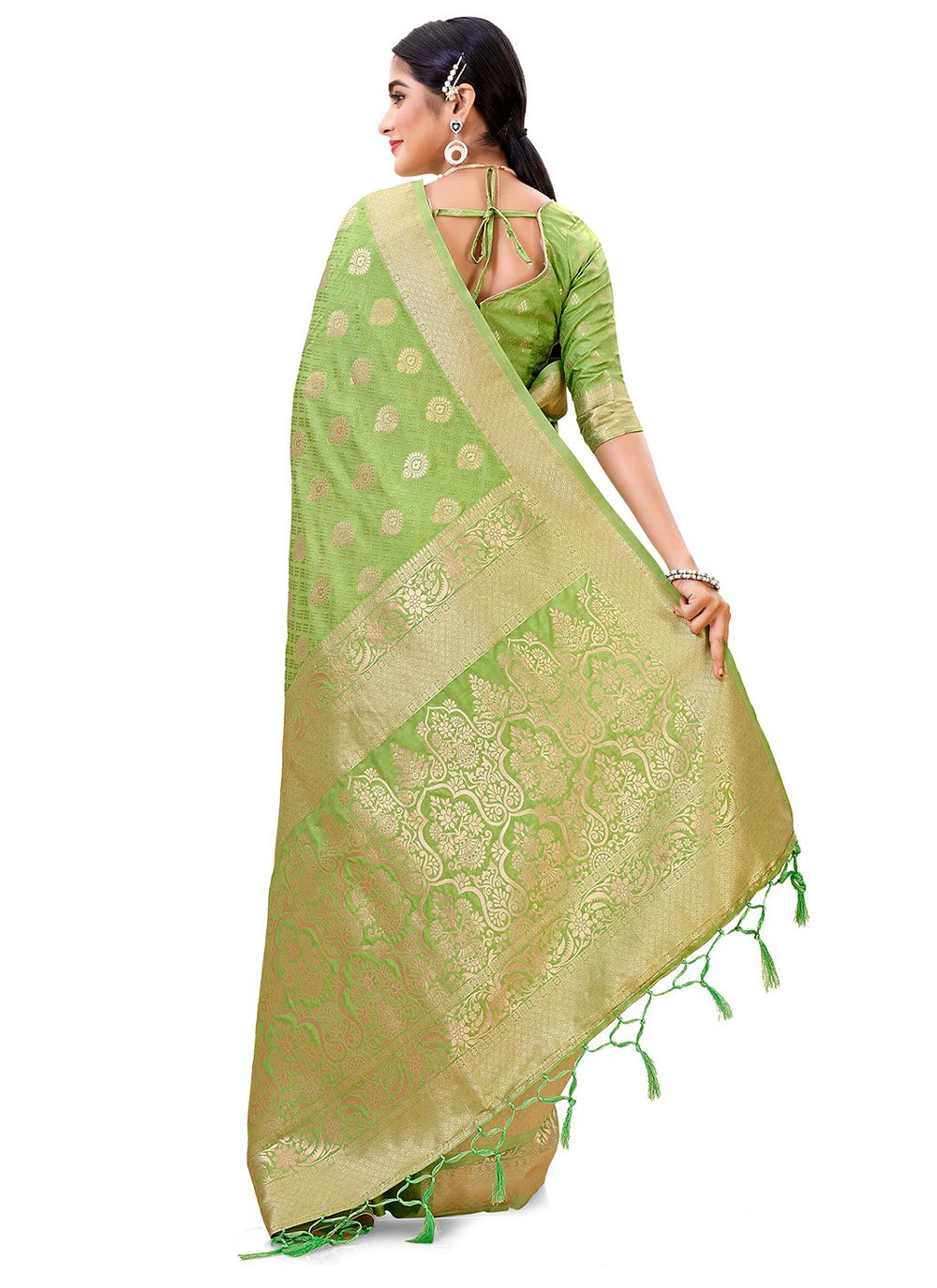 Classic Silk Green Weaving Saree