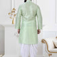 Dhoti Kurta Silk Green Fancy Work Mens