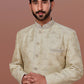 Indo Western Silk Green Embroidered Mens