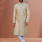 Indo Western Silk Green Embroidered Mens