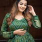 Gown Silk Green Bandhej Gown