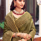 Classic Georgette Green Patch Border Saree