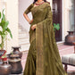 Classic Georgette Green Patch Border Saree