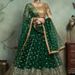 Lehenga Choli Net Green Embroidered Lehenga Choli