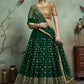 Lehenga Choli Net Green Embroidered Lehenga Choli