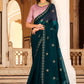 Classic Chinon Green Sequins Saree