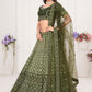 Lehenga Choli Georgette Green Embroidered Lehenga Choli