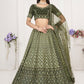 Lehenga Choli Georgette Green Embroidered Lehenga Choli