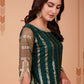 Salwar Suit Net Green Embroidered Salwar Kameez