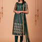 Salwar Suit Net Green Embroidered Salwar Kameez