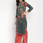 Designer Kurti Velvet Green Digital Print Kurtis