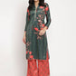 Designer Kurti Velvet Green Digital Print Kurtis