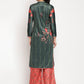 Designer Kurti Velvet Green Digital Print Kurtis