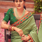 Contemporary Vichitra Silk Green Embroidered Saree