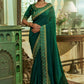 Contemporary Vichitra Silk Green Embroidered Saree