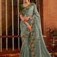 Classic Viscose Green Embroidered Saree