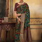 Classic Viscose Green Patch Border Saree