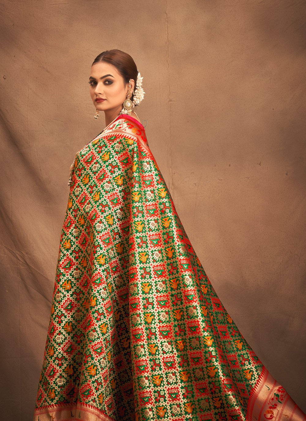 Designer Silk Green Weaving Saree