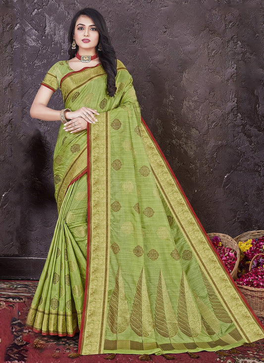 Classic Silk Green Weaving Saree