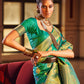 Contemporary Handloom Silk Green Weaving Saree