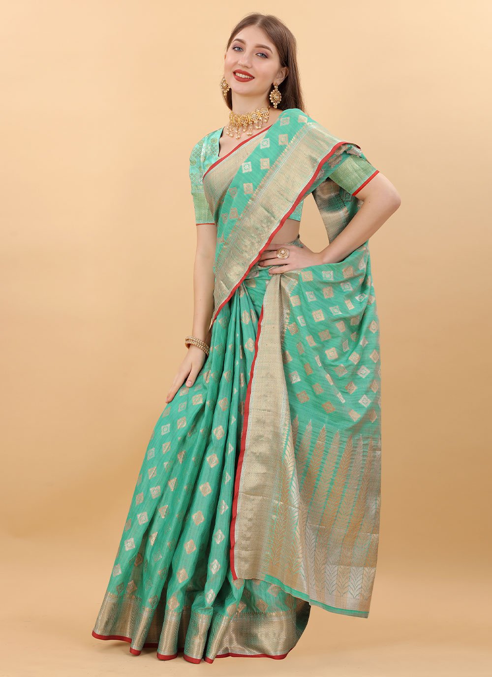 Classic Silk Green Weaving Saree