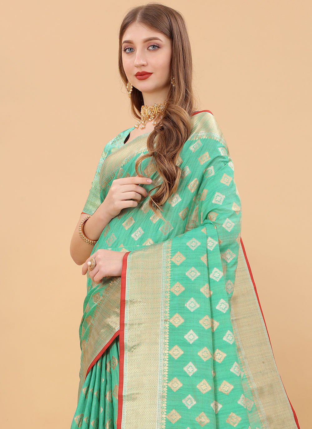 Classic Silk Green Weaving Saree