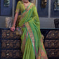 Trendy Saree Organza Green Weaving Saree